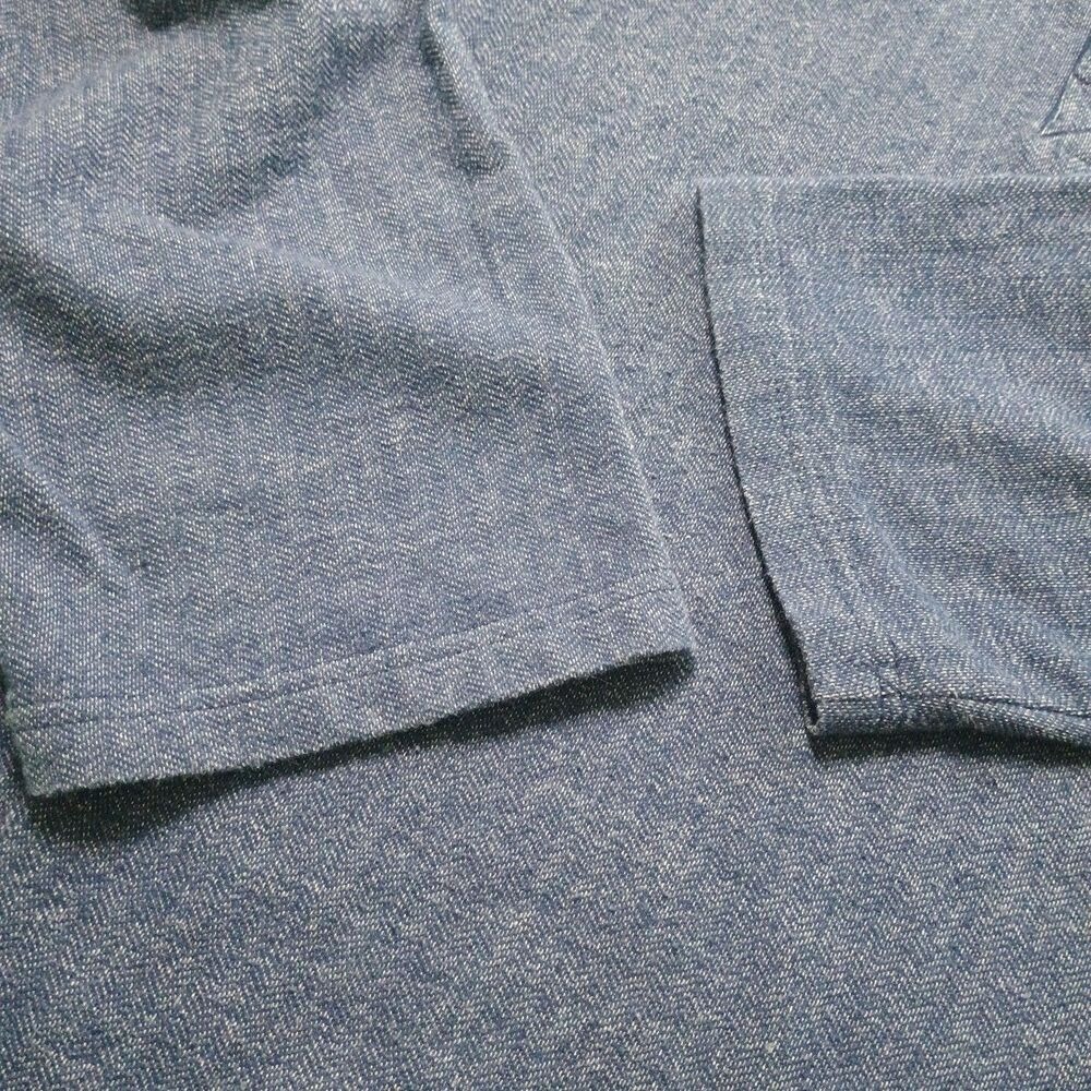 Tommy Bahama Henley Shirt Men XXL Blue Herringbone Long Sleeve Cotton Blend - Picture 8 of 9